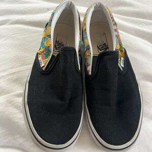 Vans Simpsons Black and Multicolor Slip-On Sneakers